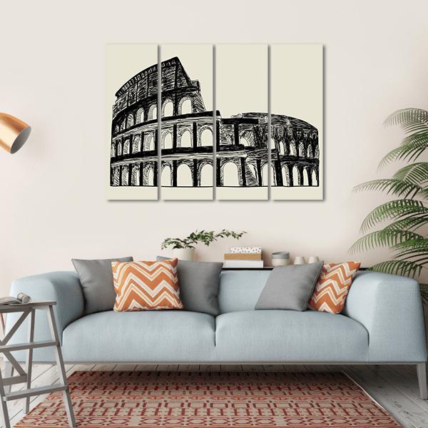 Roman Coliseum Canvas Wall Art-4 Horizontal-Gallery Wrap-34" x 24"-Tiaracle