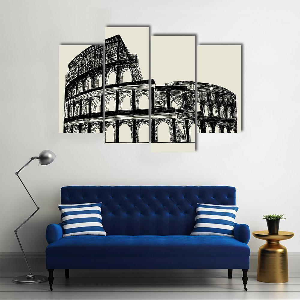 Roman Coliseum Canvas Wall Art-4 Pop-Gallery Wrap-50" x 32"-Tiaracle