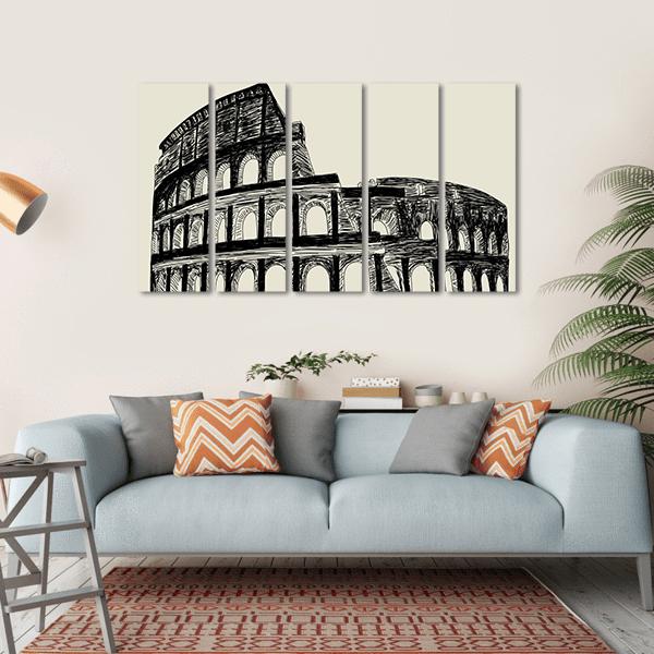 Roman Coliseum Canvas Wall Art-5 Horizontal-Gallery Wrap-22" x 12"-Tiaracle