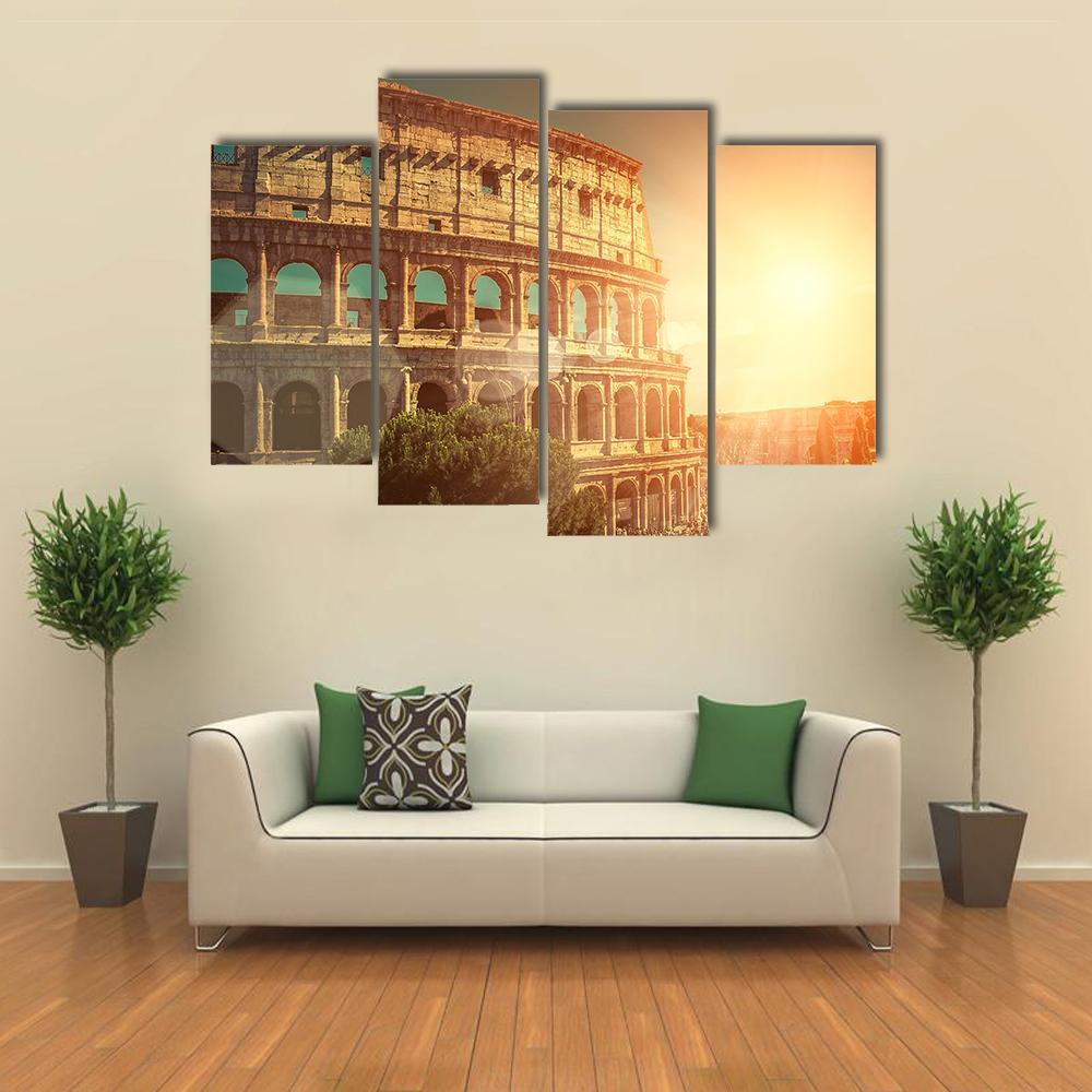 Roman Colosseum Canvas Wall Art-4 Pop-Gallery Wrap-50" x 32"-Tiaracle