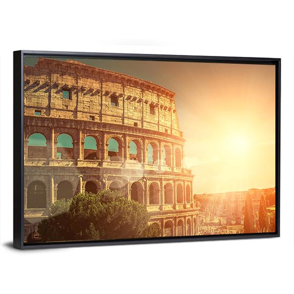 Roman Colosseum Canvas Wall Art-3 Horizontal-Gallery Wrap-25" x 16"-Tiaracle