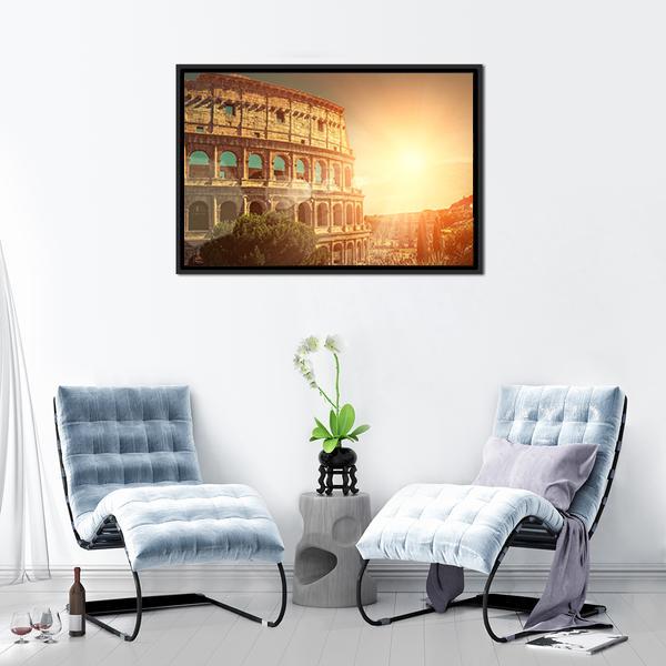 Roman Colosseum Canvas Wall Art-1 Piece-Floating Frame-24" x 16"-Tiaracle