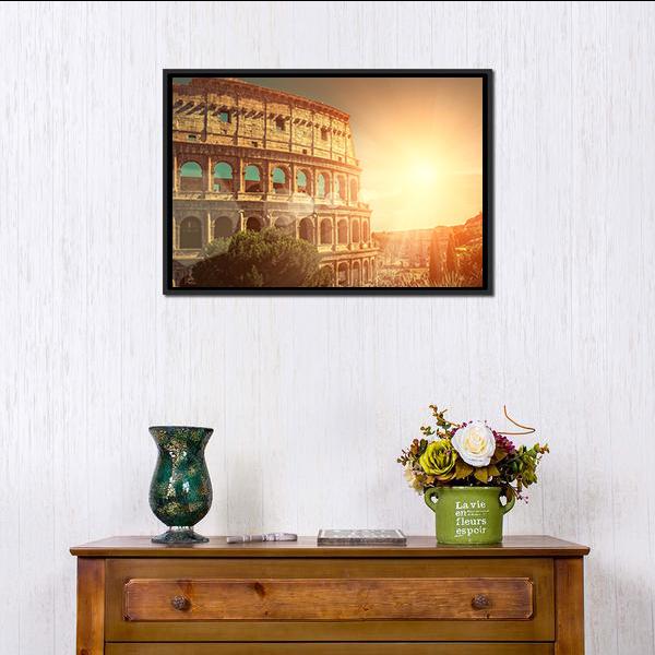 Roman Colosseum Canvas Wall Art-3 Horizontal-Gallery Wrap-25" x 16"-Tiaracle