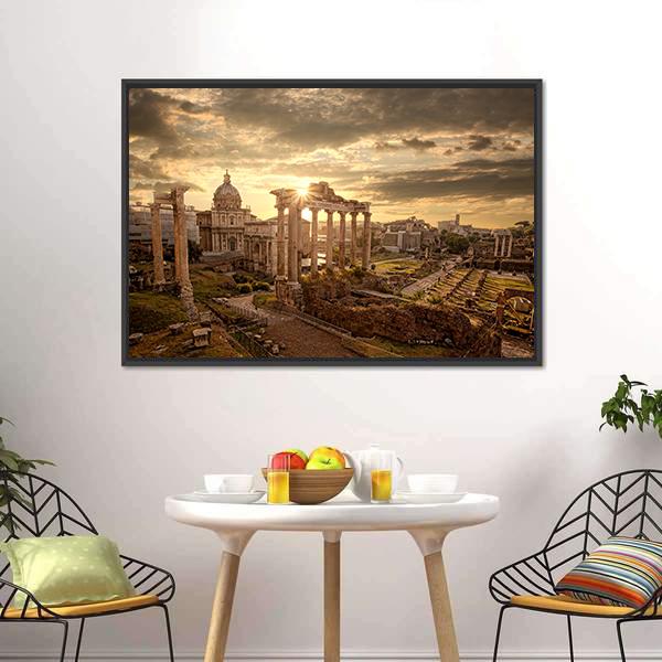Roman Ruins In Rome Canvas Wall Art-3 Horizontal-Gallery Wrap-25" x 16"-Tiaracle