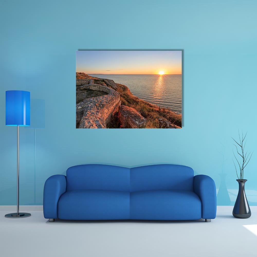 Roman Ruins Of Argamum Canvas Wall Art-4 Horizontal-Gallery Wrap-34" x 24"-Tiaracle