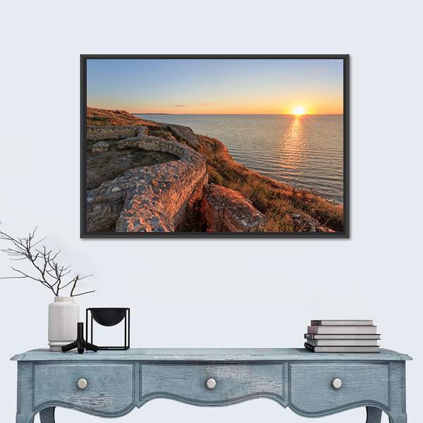 Roman Ruins Of Argamum Canvas Wall Art-1 Piece-Floating Frame-24" x 16"-Tiaracle