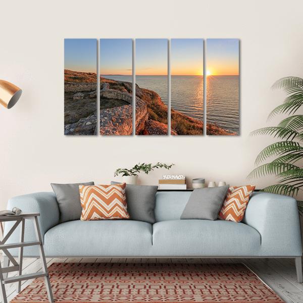 Roman Ruins Of Argamum Canvas Wall Art-5 Horizontal-Gallery Wrap-22" x 12"-Tiaracle