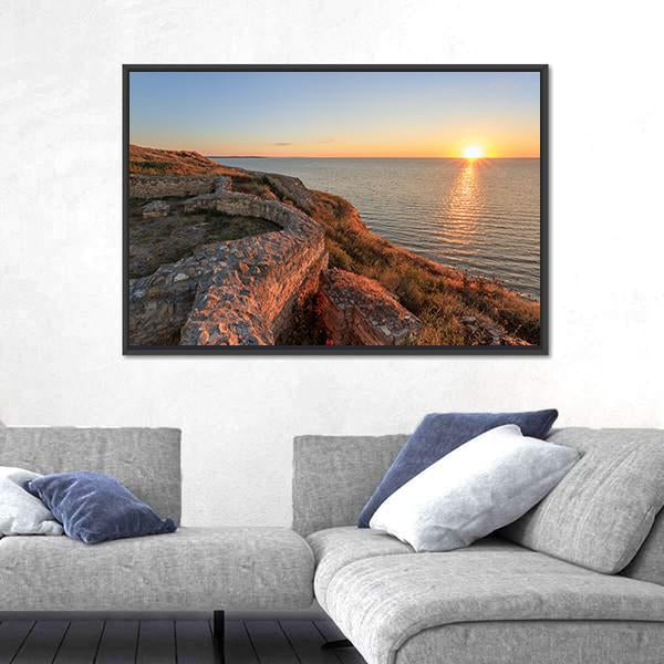 Roman Ruins Of Argamum Canvas Wall Art-3 Horizontal-Gallery Wrap-25" x 16"-Tiaracle