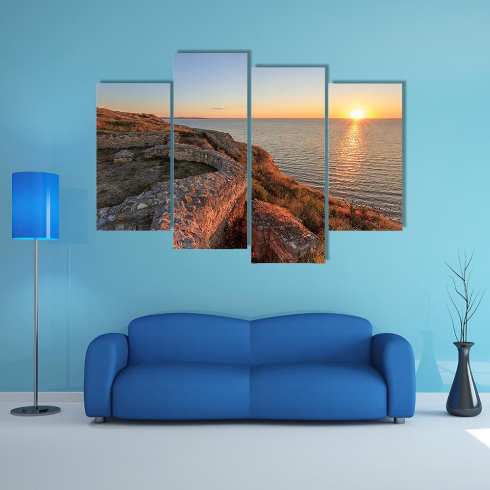 Roman Ruins Of Argamum Canvas Wall Art-4 Pop-Gallery Wrap-50" x 32"-Tiaracle