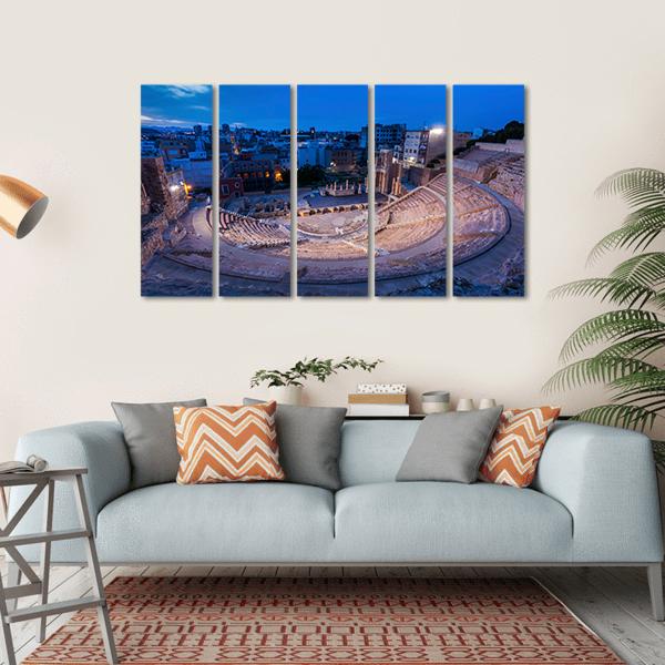 Roman Theatre In Cartagena Canvas Wall Art-5 Horizontal-Gallery Wrap-22" x 12"-Tiaracle