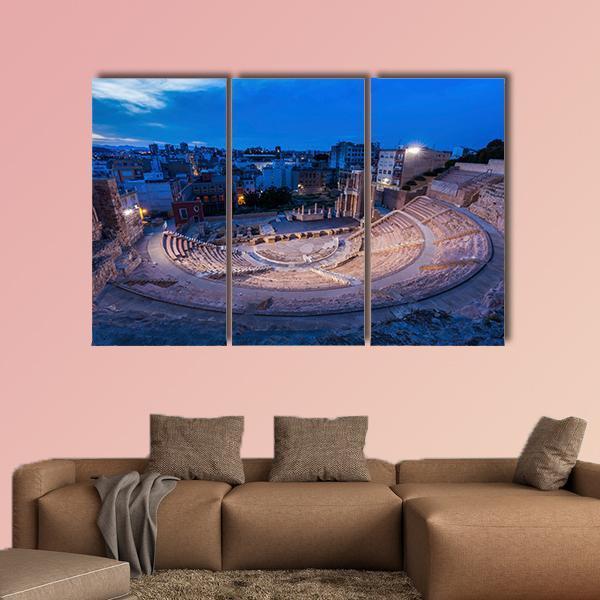 Roman Theatre In Cartagena Canvas Wall Art-3 Horizontal-Gallery Wrap-25" x 16"-Tiaracle