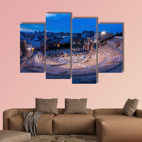 Roman Theatre In Cartagena Canvas Wall Art-4 Pop-Gallery Wrap-50" x 32"-Tiaracle