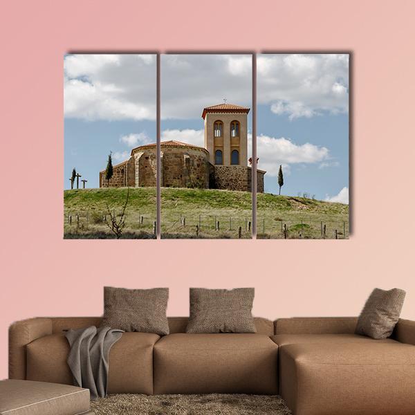 Romanesque Hermitage Of San Cristobal In Spain Canvas Wall Art-3 Horizontal-Gallery Wrap-37" x 24"-Tiaracle
