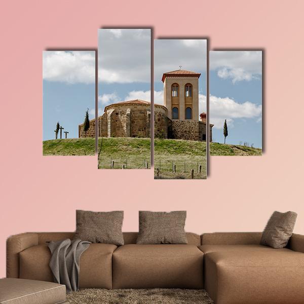 Romanesque Hermitage Of San Cristobal In Spain Canvas Wall Art-4 Pop-Gallery Wrap-50" x 32"-Tiaracle