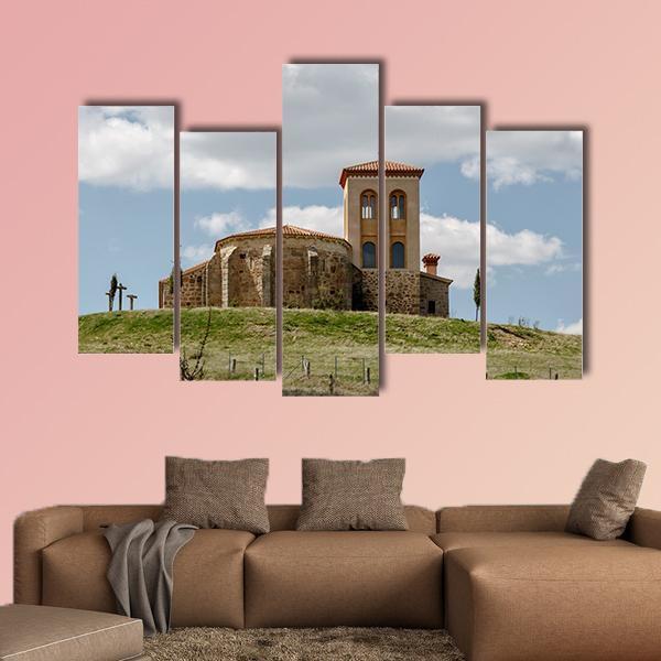 Romanesque Hermitage Of San Cristobal In Spain Canvas Wall Art-5 Pop-Gallery Wrap-47" x 32"-Tiaracle