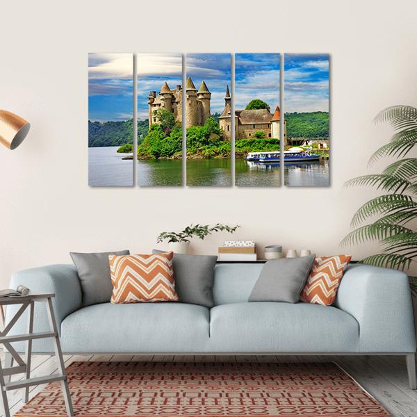 Romantic Castles Of France Canvas Wall Art-5 Horizontal-Gallery Wrap-22" x 12"-Tiaracle