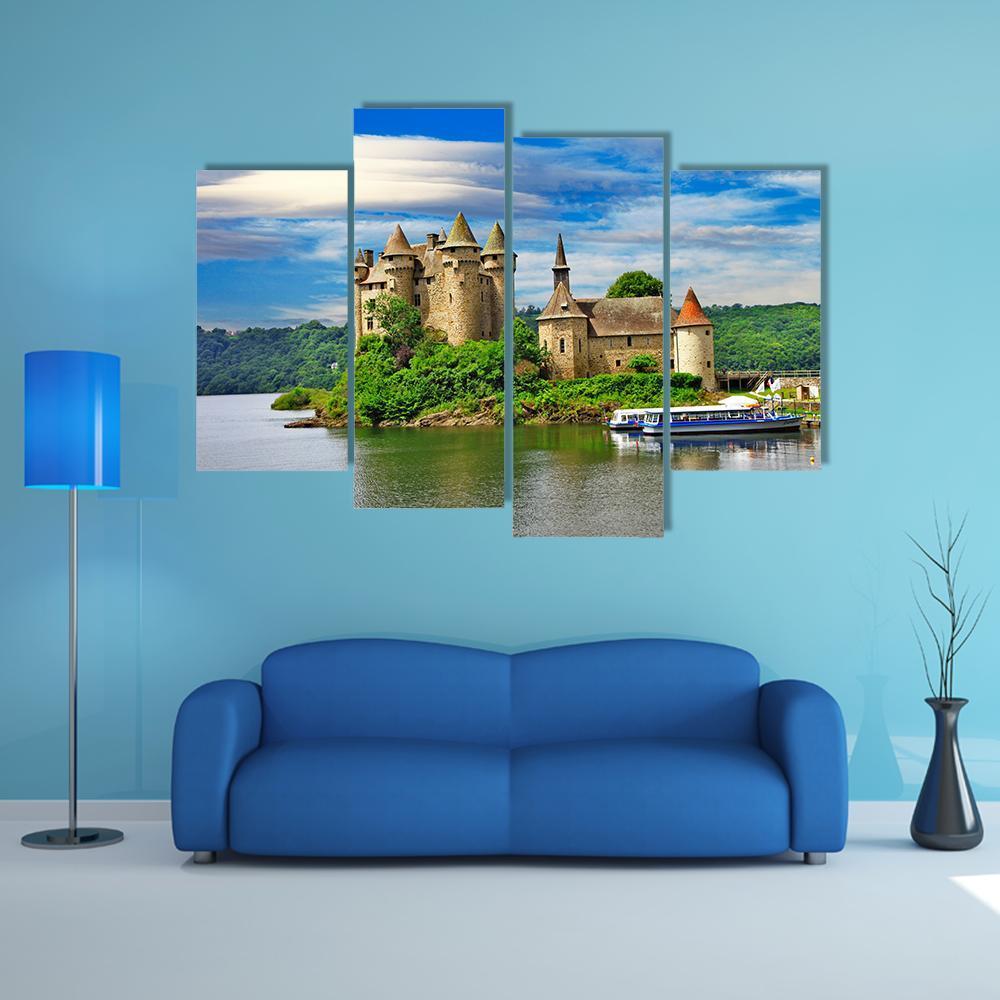 Romantic Castles Of France Canvas Wall Art-5 Pop-Gallery Wrap-47" x 32"-Tiaracle