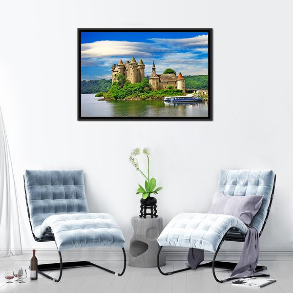 Romantic Castles Of France Canvas Wall Art-1 Piece-Floating Frame-24" x 16"-Tiaracle