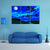 Romantic Tropical Beach At Night With A Bright Full Moon Canvas Wall Art-5 Star-Gallery Wrap-62" x 32"-Tiaracle
