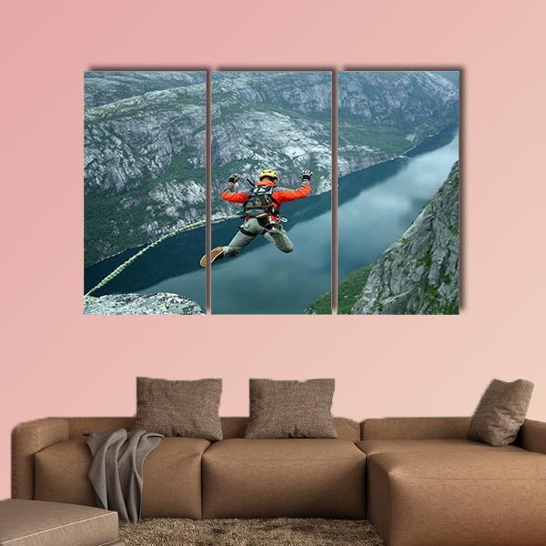 Rope Jumping Canvas Wall Art-3 Horizontal-Gallery Wrap-37" x 24"-Tiaracle