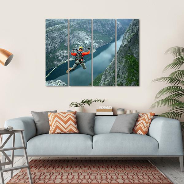 Rope Jumping Canvas Wall Art-4 Horizontal-Gallery Wrap-34" x 24"-Tiaracle