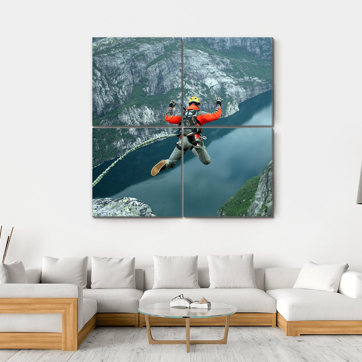 Rope Jumping Canvas Wall Art-4 Square-Gallery Wrap-17" x 17"-Tiaracle