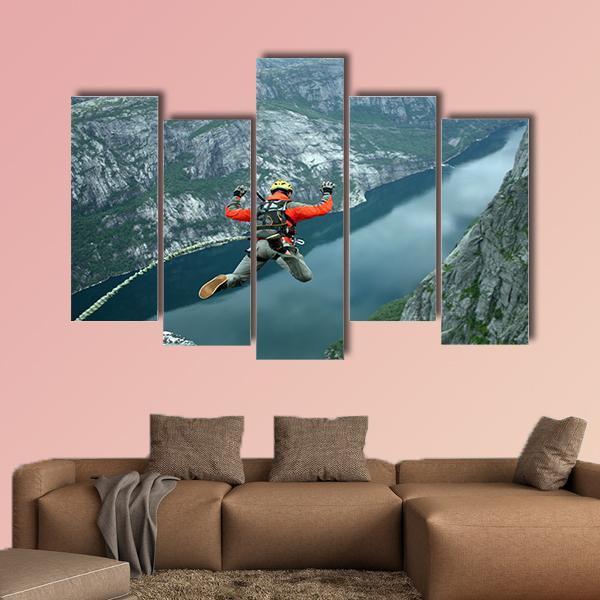 Rope Jumping Canvas Wall Art-5 Pop-Gallery Wrap-47" x 32"-Tiaracle