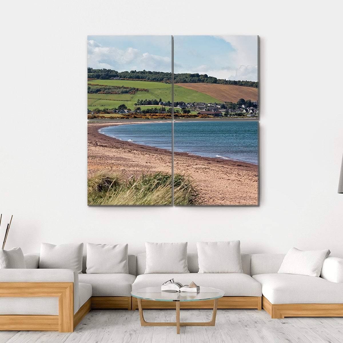 Rosemarkie Bay Canvas Wall Art-4 Square-Gallery Wrap-17" x 17"-Tiaracle