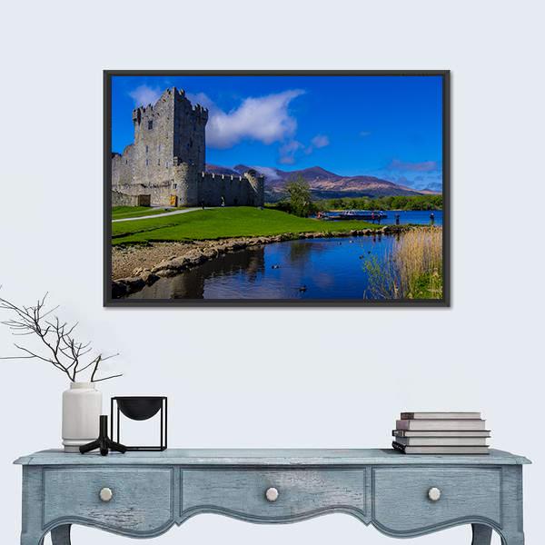 Ross Castle On A Beautiful Day Canvas Wall Art-1 Piece-Floating Frame-24" x 16"-Tiaracle