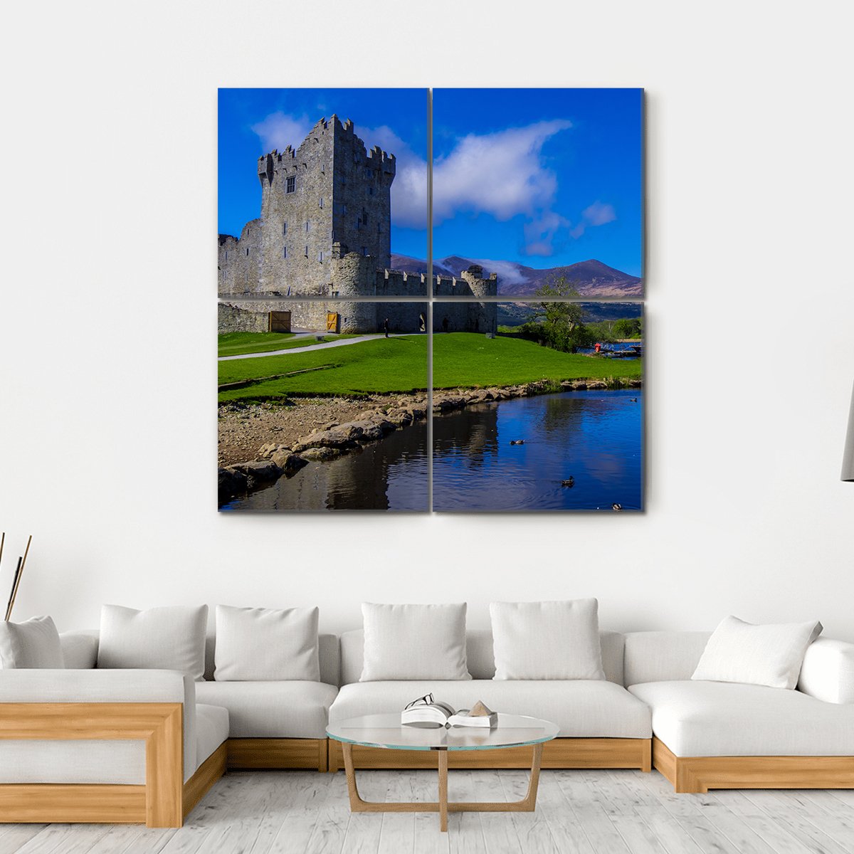 Ross Castle On A Beautiful Day Canvas Wall Art-4 Square-Gallery Wrap-17" x 17"-Tiaracle