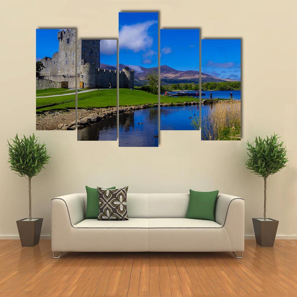 Ross Castle On A Beautiful Day Canvas Wall Art-5 Pop-Gallery Wrap-47" x 32"-Tiaracle