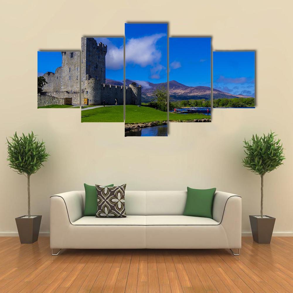 Ross Castle On A Beautiful Day Canvas Wall Art-5 Star-Gallery Wrap-62" x 32"-Tiaracle