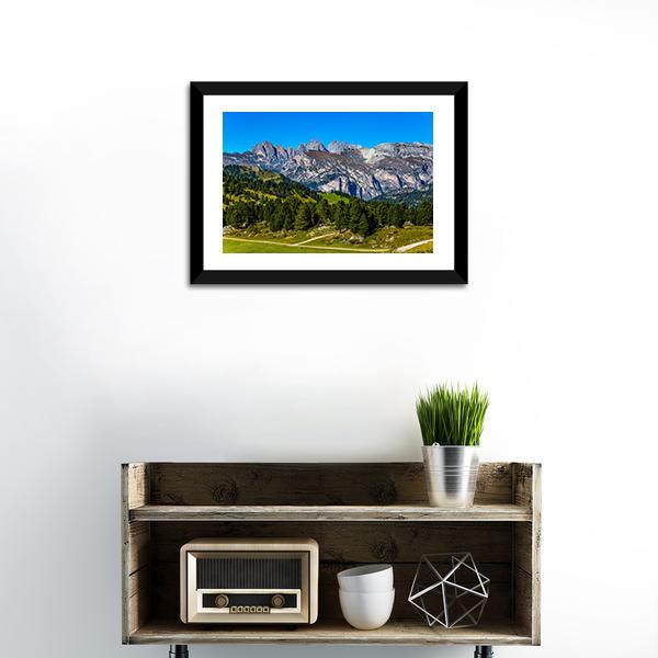 Route In Italian Dolomites Canvas Wall Art-1 Piece-Framed Print-20" x 16"-Tiaracle