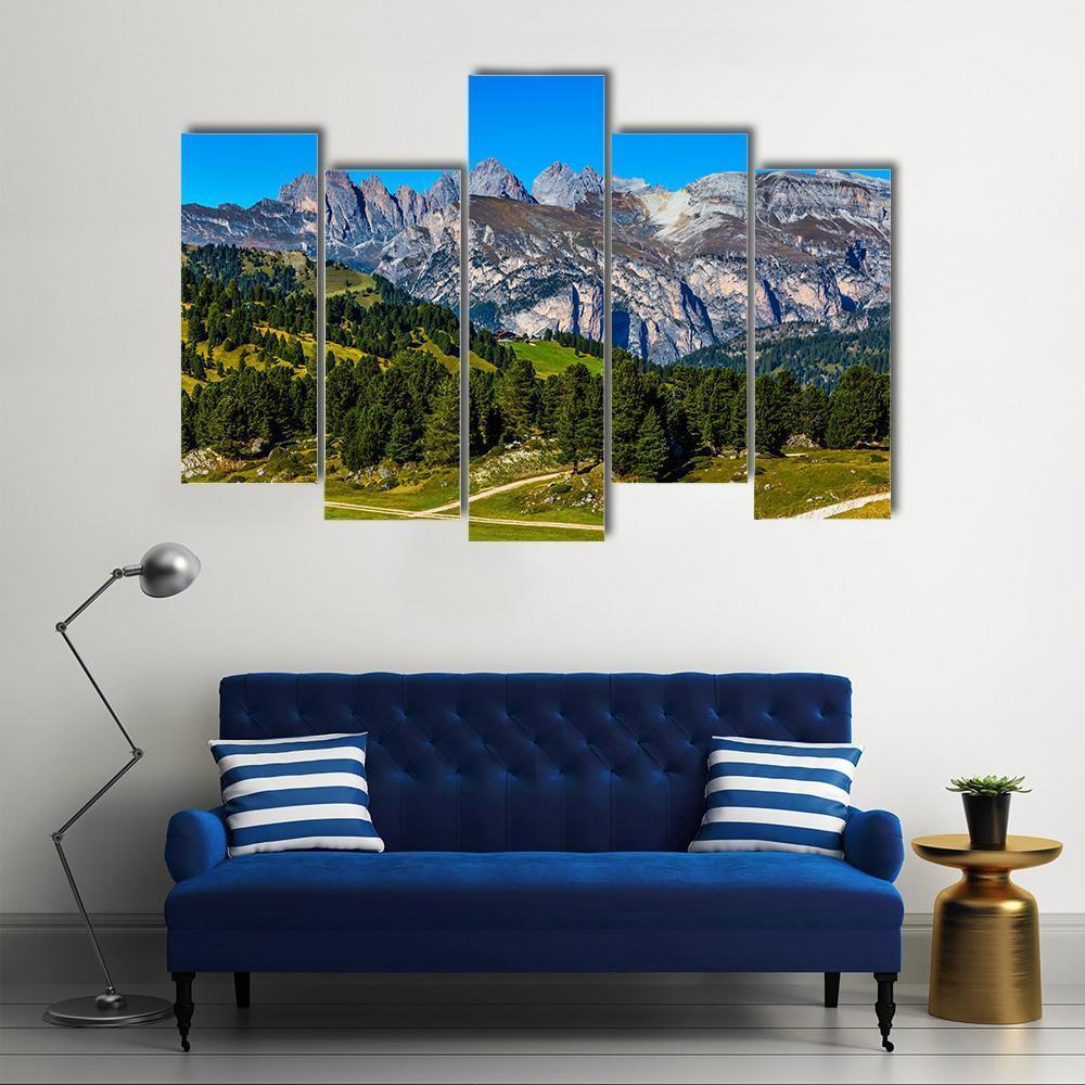 Route In Italian Dolomites Canvas Wall Art-5 Pop-Gallery Wrap-47" x 32"-Tiaracle