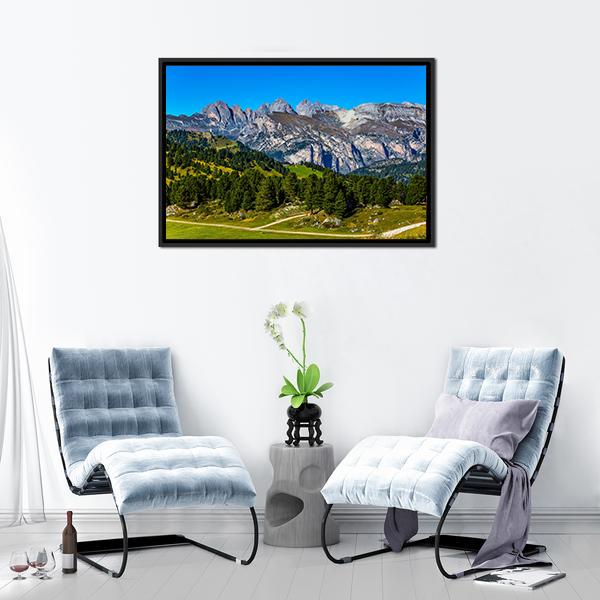 Route In Italian Dolomites Canvas Wall Art-1 Piece-Floating Frame-24" x 16"-Tiaracle