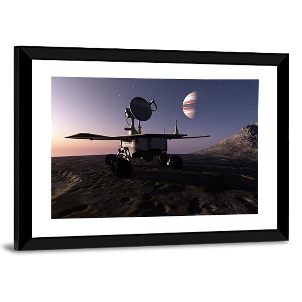 Rover On Jupiter Moon Canvas Wall Art-3 Horizontal-Gallery Wrap-25" x 16"-Tiaracle