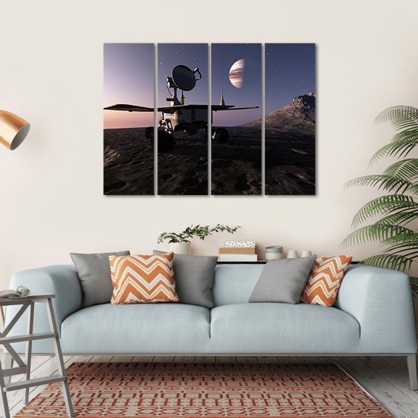 Rover On Jupiter Moon Canvas Wall Art-4 Horizontal-Gallery Wrap-34" x 24"-Tiaracle