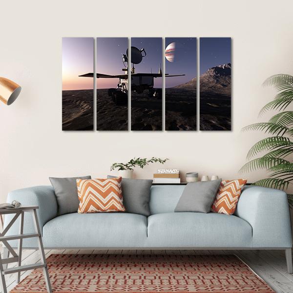 Rover On Jupiter Moon Canvas Wall Art-5 Horizontal-Gallery Wrap-22" x 12"-Tiaracle
