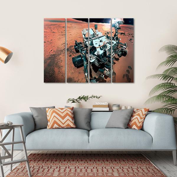 Rover On Mars Surface Canvas Wall Art-4 Horizontal-Gallery Wrap-34" x 24"-Tiaracle