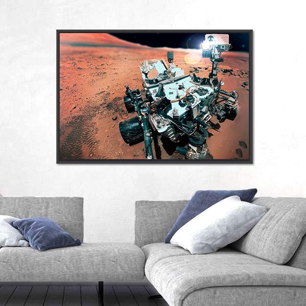Rover On Mars Surface Vertical Canvas Wall Art-3 Vertical-Gallery Wrap-12" x 25"-Tiaracle