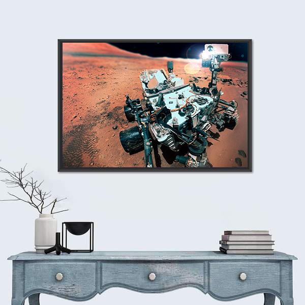 Rover On Mars Surface Vertical Canvas Wall Art-3 Vertical-Gallery Wrap-12" x 25"-Tiaracle