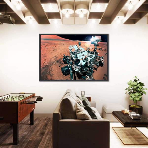 Rover On Mars Surface Vertical Canvas Wall Art-3 Vertical-Gallery Wrap-12" x 25"-Tiaracle