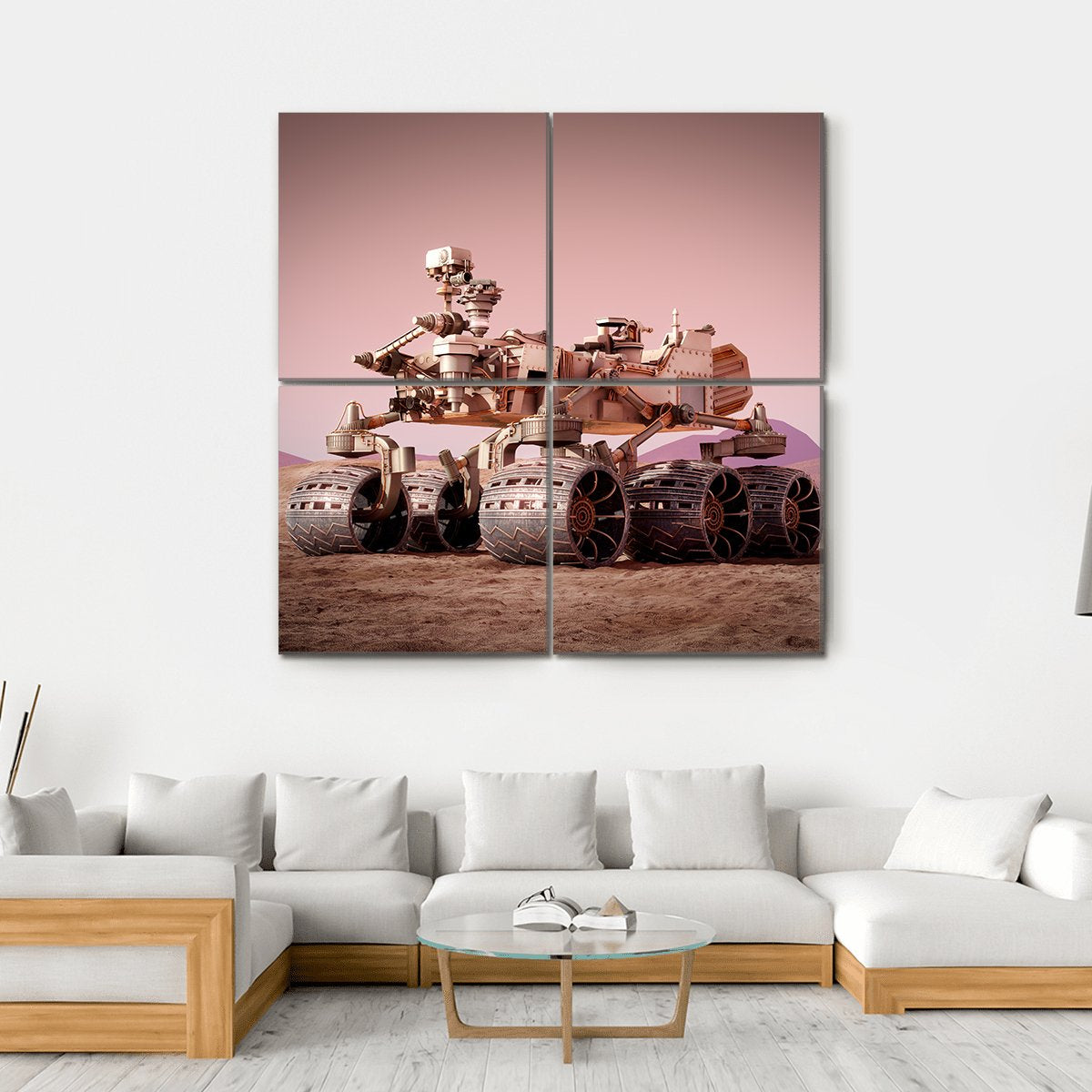 Rover On Planet Mars Canvas Wall Art-4 Square-Gallery Wrap-17" x 17"-Tiaracle