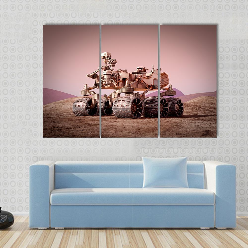 Rover On Planet Mars Canvas Wall Art-5 Pop-Gallery Wrap-47" x 32"-Tiaracle