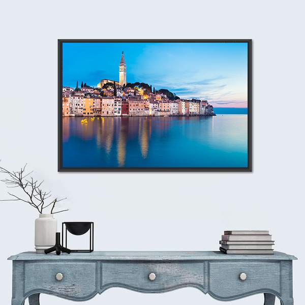 Rovinj City In Croatia Canvas Wall Art-1 Piece-Floating Frame-24" x 16"-Tiaracle
