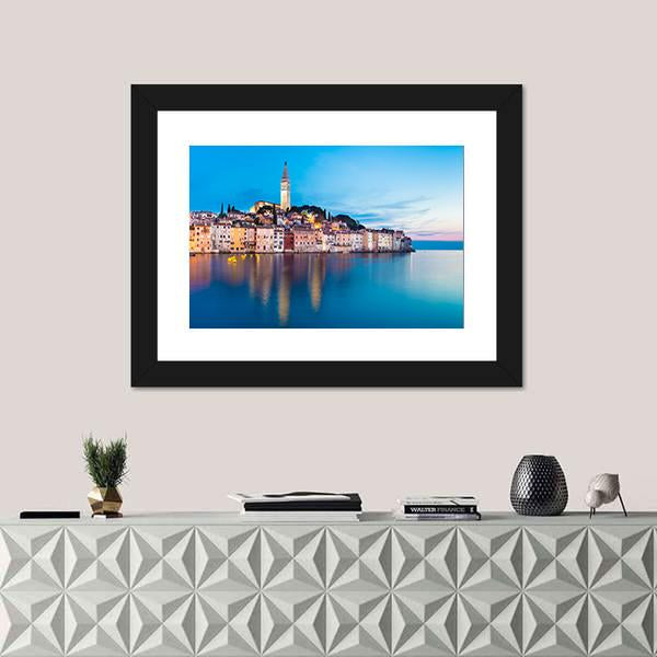 Rovinj City In Croatia Canvas Wall Art-1 Piece-Framed Print-20" x 16"-Tiaracle