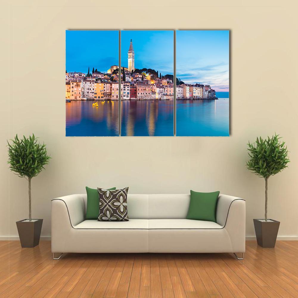 Rovinj City In Croatia Canvas Wall Art-3 Horizontal-Gallery Wrap-37" x 24"-Tiaracle