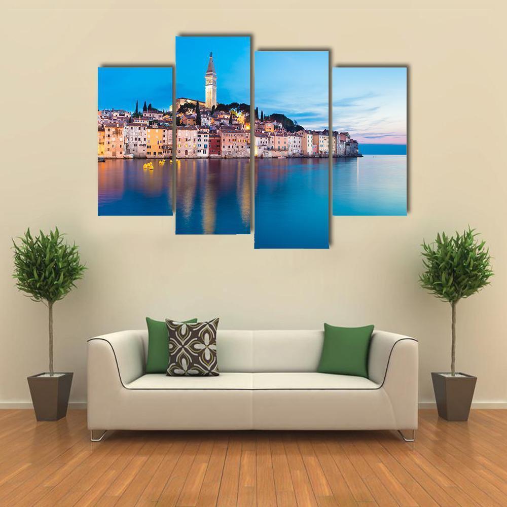 Rovinj City In Croatia Canvas Wall Art-4 Pop-Gallery Wrap-50" x 32"-Tiaracle