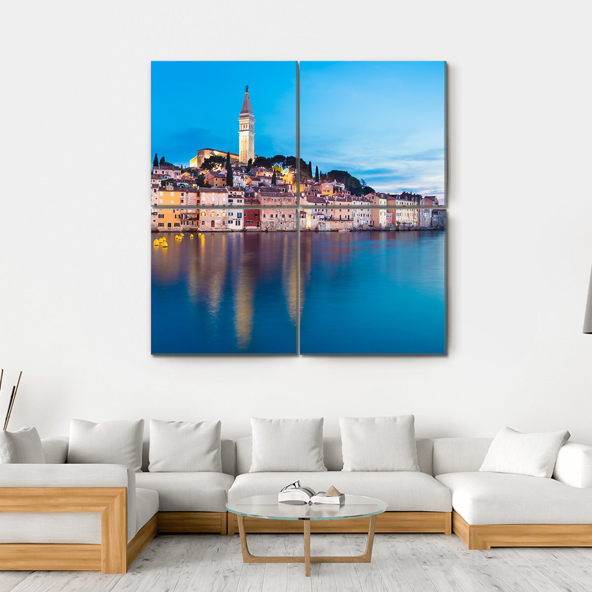 Rovinj City In Croatia Canvas Wall Art-4 Square-Gallery Wrap-17" x 17"-Tiaracle