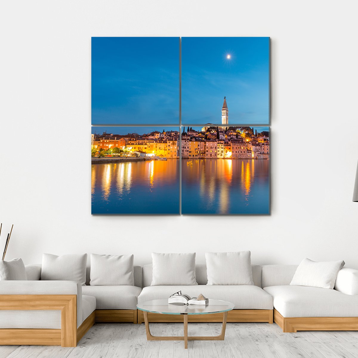 Rovinj Town Canvas Wall Art-4 Square-Gallery Wrap-17" x 17"-Tiaracle